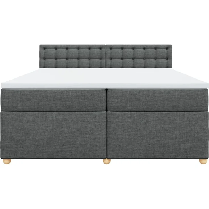 vidaXL Boxspringbett mit Matratze Dunkelgrau 200x200 cm Stoff 3289102 – Bild 6