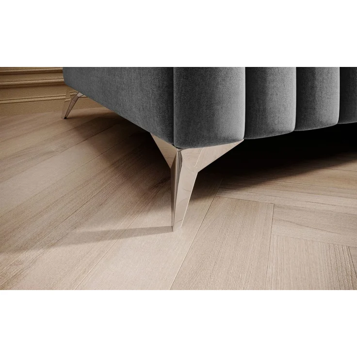 Polsterhocker Designerhocker Hocker ELENI Stoff Monolith Hellgrau – Bild 4