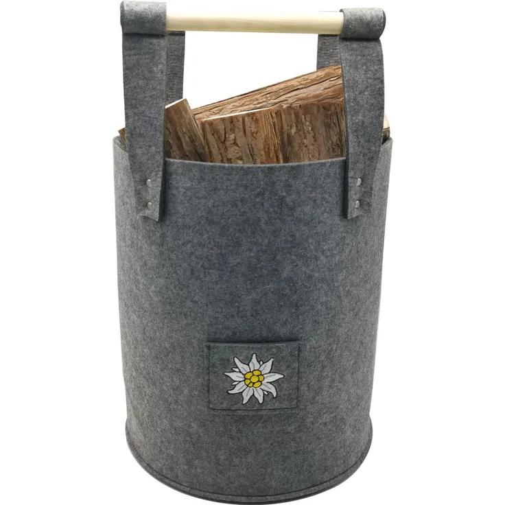 TrendLine Holzkorb Filz 31 x 37 cm grau