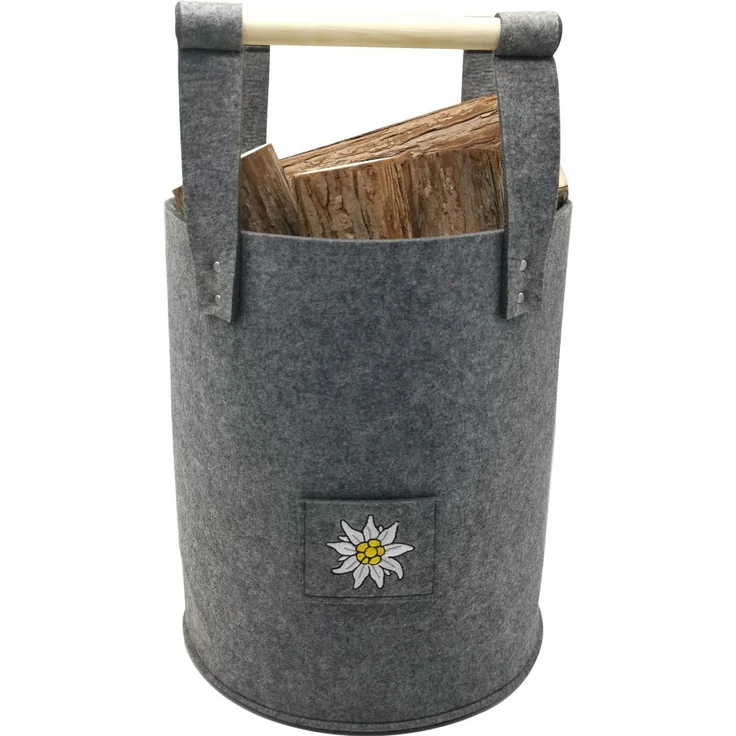 TrendLine Holzkorb Filz 31 x 37 cm grau