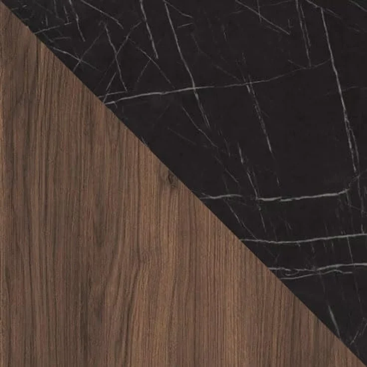 Nachttisch Tewos S40 S2 (Farbe: Nuss Warmia / Nuss Warmia + Marmor Schwarz) – Bild 7