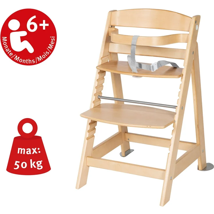 roba Treppenhochstuhl 'Born Up' - Set 2 in 1 - 'roba Style' grau - mit Liegefunktion - ab Geburt - Natur – Bild 13