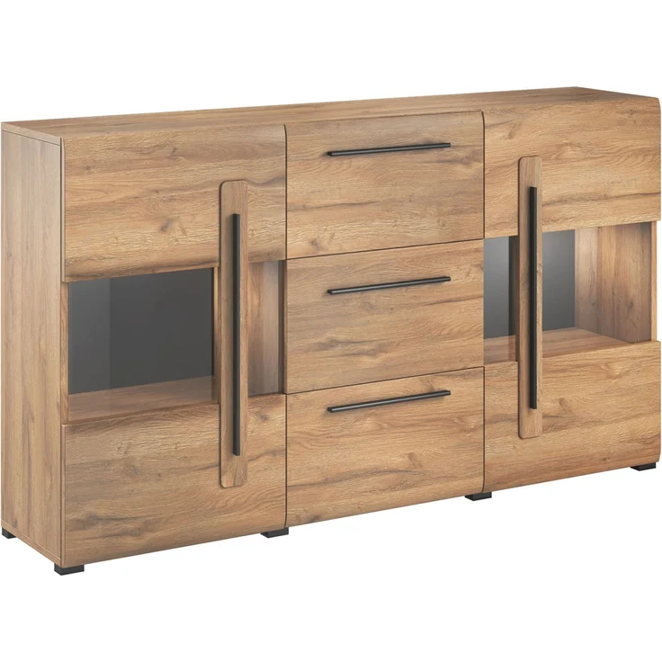 Sideboard Tulsa Kommode 180x39x103cm MDF Eiche Grandson 2-türig