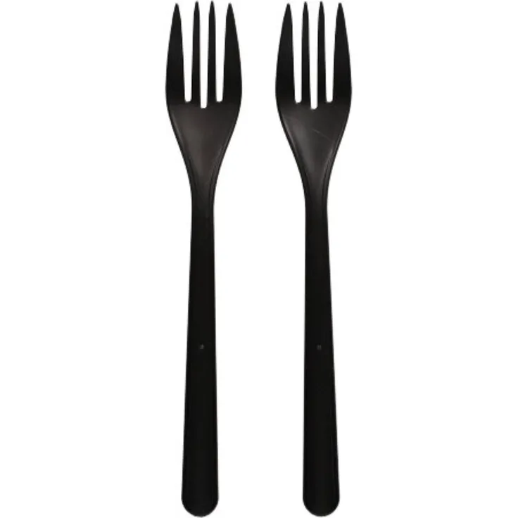 50 "Circulware" Mehrweg-Gabeln PP-MF 18,5 cm schwarz extra stabil