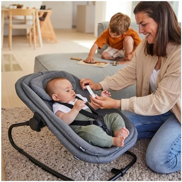 hauck All-in-One Baby Hochstuhl, Alpha Start N Grow Set Natural Dark Grey | Babywippe, Sitzverkleinerer, Sitzpolster, Klick-Essbrett, Spielbrett mit 3 Spielaufsätzen, Mitwachsend ab Geburt bis 90 kg – Bild 11