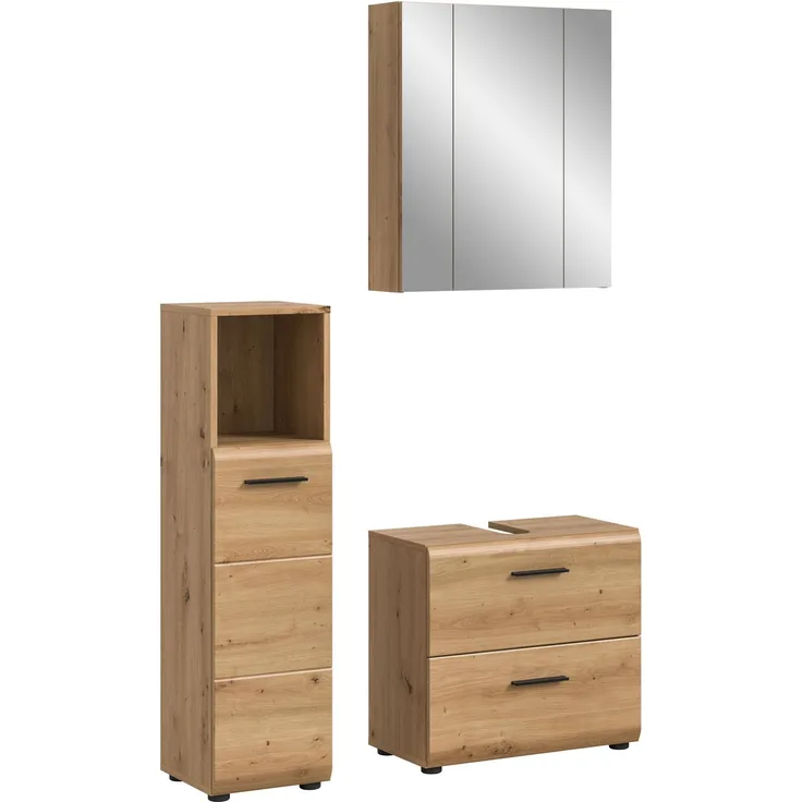 Badkombination (B/H/T: 105x185x30 cm) in Artisan Oak Nachbildung und Artisan Oak Nachbildung