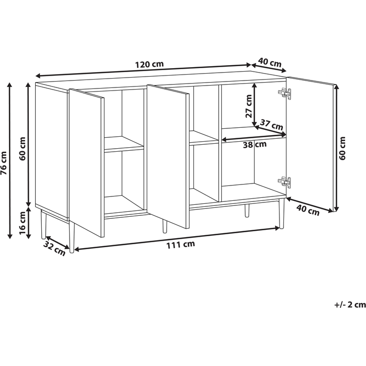Schrank BLYTHE Naturfarbene Esche Schwarz – Bild 2