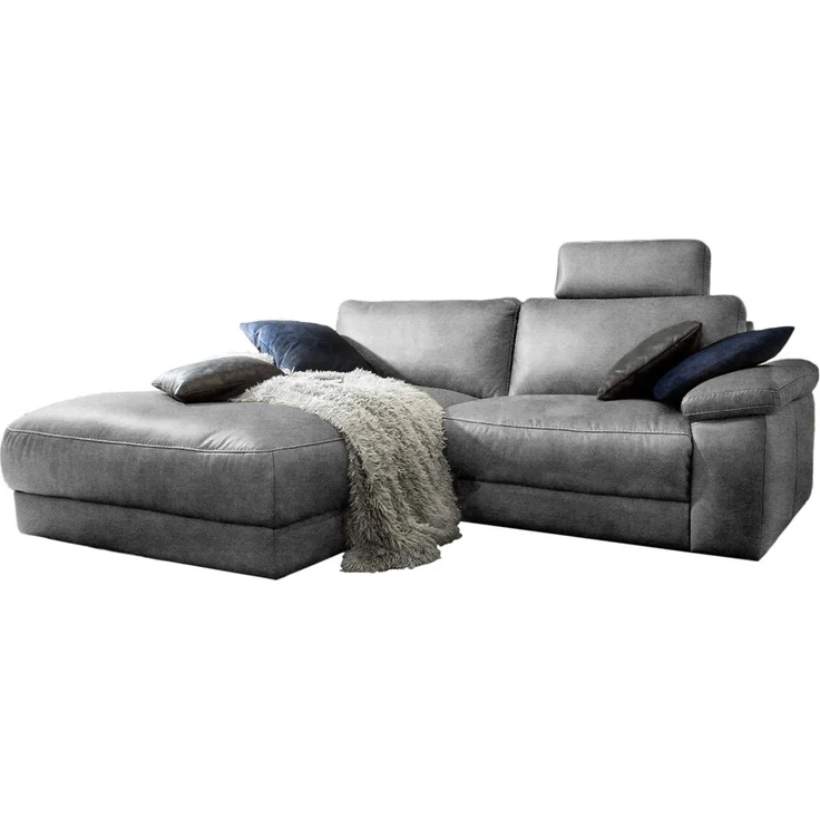KAWOLA Sofa LOLA Ecksofa Leder grau mit motorischer Relaxfunktion Recamiere links 82 x 178 x 233 cm – Bild 3