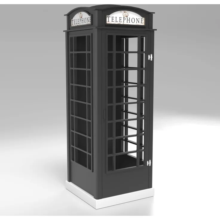 Telefonzelle Schrank – Telefonbox 1-türig in Schwarz