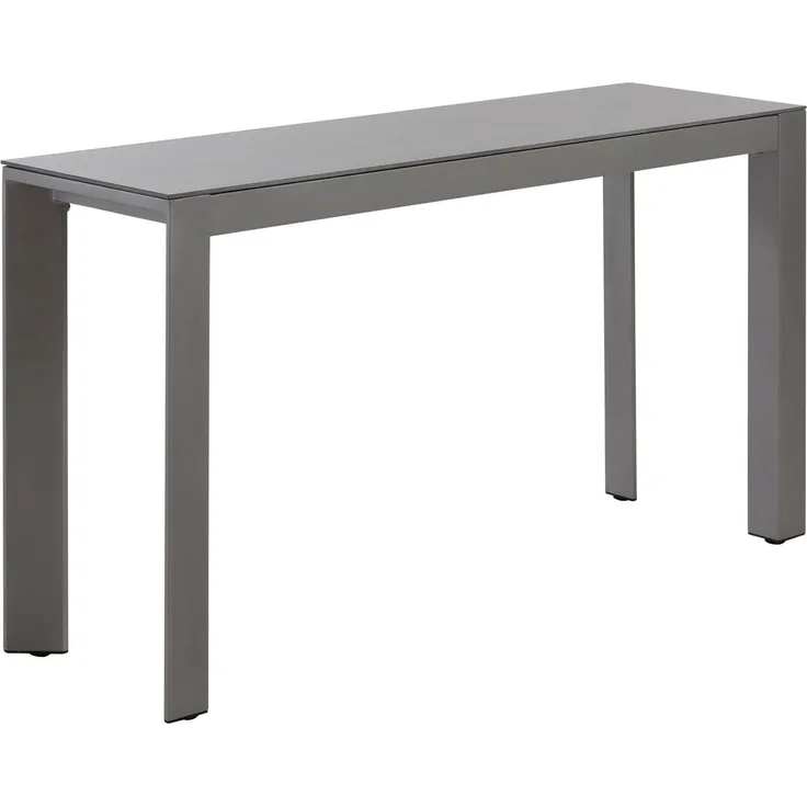 Dehner Gartentisch Chicago, 133.5 x 75 x 42 cm, Aluminium / Stein, schmaler Balkontisch mit bis zu 6 Sitzplätzen