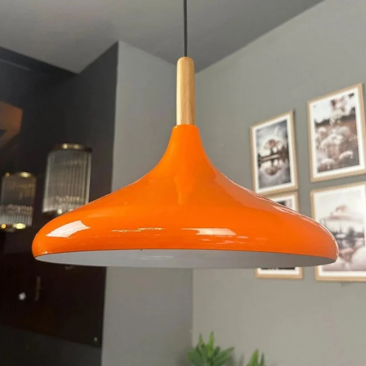Bamyum Pendelleuchte Bamyum Pendelleuchte I Champion I Ø35 cm Holz-Metall E27 Moderne Lampe, ohne Leuchtmittel – Bild 1