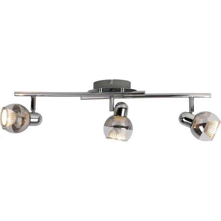 näve Deckenspots Boccia, LED wechselbar, Warmweiß, 1flg. incl. LED GU10 6W, chrom, Glasschirm, verstellbarer Spot, D:14cm – Bild 2