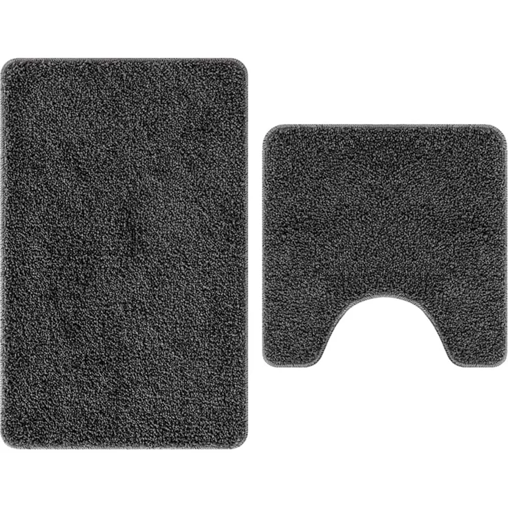 vidaXL Anti-Rutsch Badematten-Set 2 pcs Dunkelgrau PP 4019854 – Bild 1