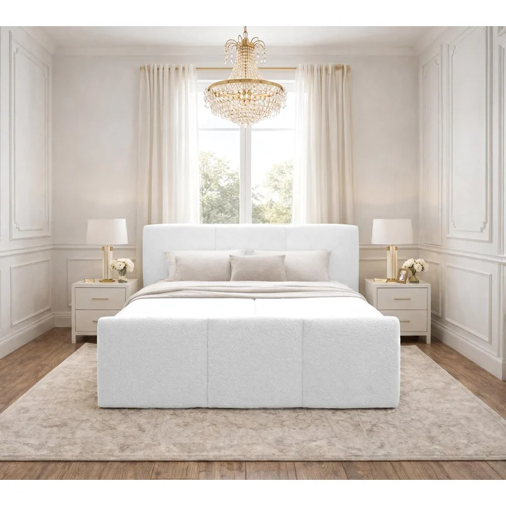 AX LIVING Boxspringbett Weiß Ankarra 180x200 cm Bett mit Stauraum – Bild 2
