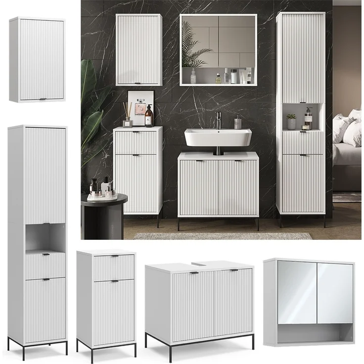 Badmöbel-Set Eliza Weiß 5-teilig Vicco – Bild 2