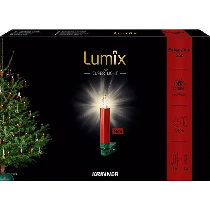 Krinner Lumix Superlight Mini 6 LED Weihnachtskerzen rot Erweiterungset Außen
