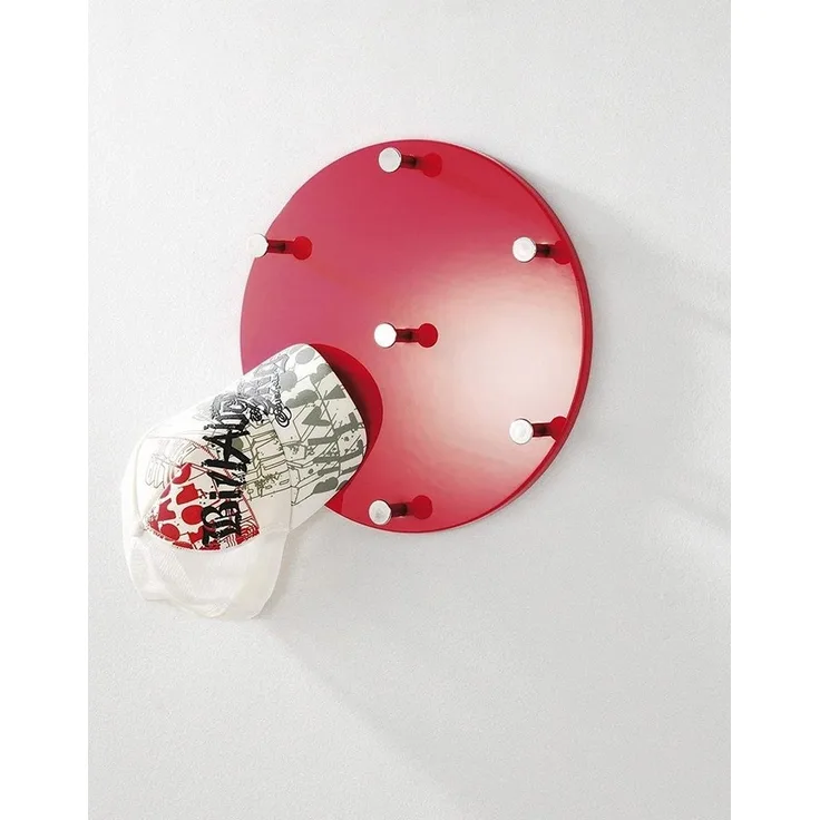 HAKU Möbel Wandgarderobe - rot-chrom - B. 40cm - HAKU-42485
