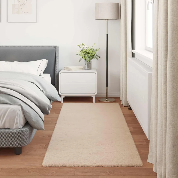 vidaXL Rutschfester Kunstfellteppich Olite Taupe 80 x 200 cm Polyester 42021743 – Bild 3