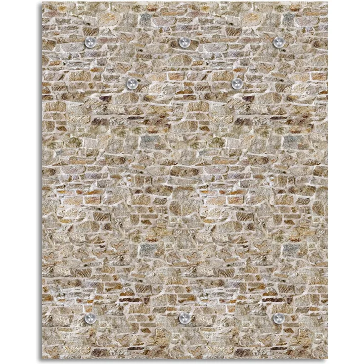Queence Garderobe - "Stony" Druck auf hochwertigem Arcylglas inkl. Edelstahlhaken und Aufhängung, Format: 100x120cm
