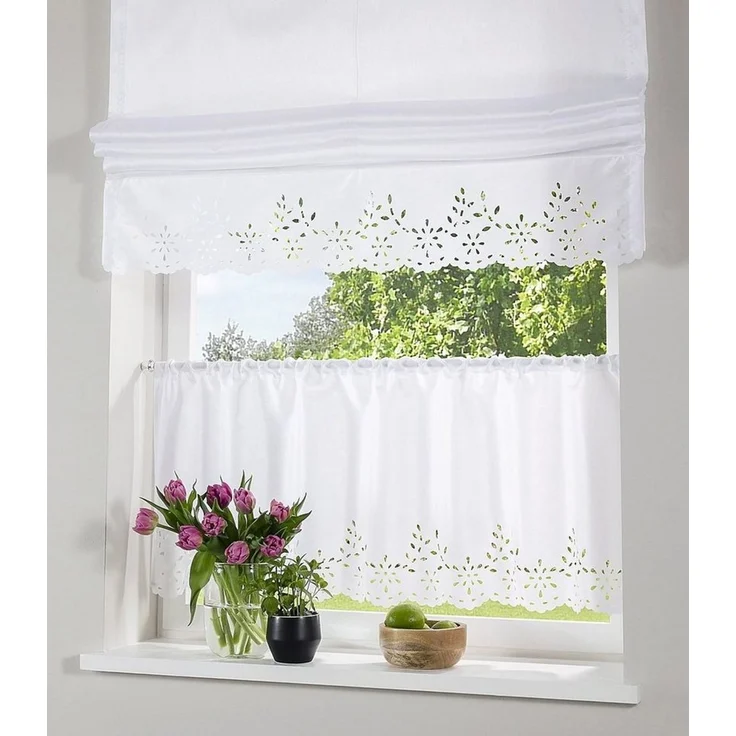 OTTO home Scheibengardine Neapel (1 St), Stangendurchzug, halbtransparent, Taft, halbtransparent, Seiden Optik – Bild 1
