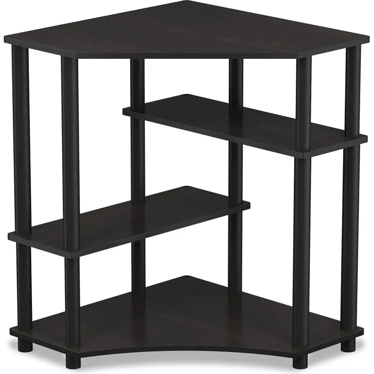 Furinno Turn-N-Tube Platzsparender Eckschreibtisch mit Regalen, Espresso / Schwarz, 57. 2 (Breite) x 72. 4 (Höhe) x 56 (Tiefe) cm