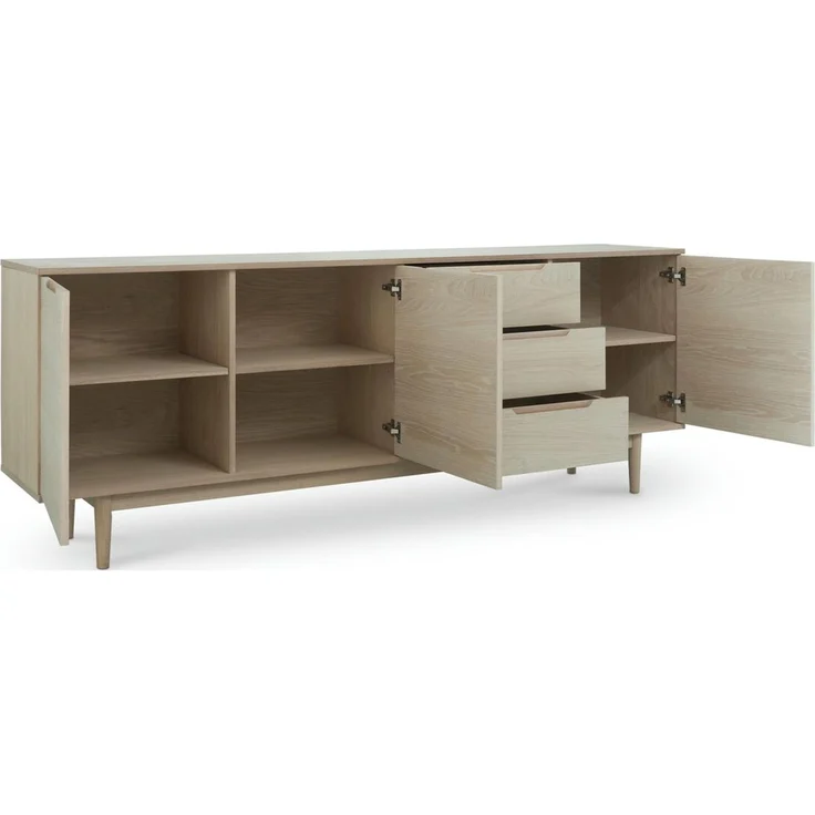 Sideboard Enimeta Eiche Whitewash 213 cm - 3 Türen, 3 Schubladen & Soft-Close – Bild 5