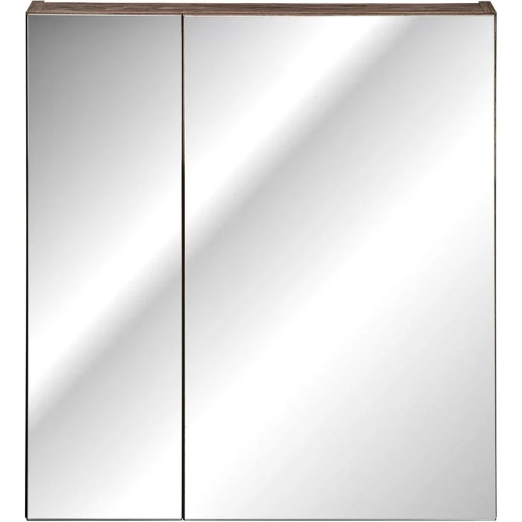 Spiegelschrank 60cm mit LED PUEBLA-56-TAUPE in taupe mit Vintage Oak Eiche, B/H/T ca. 60/65-75/17 cm – Bild 5