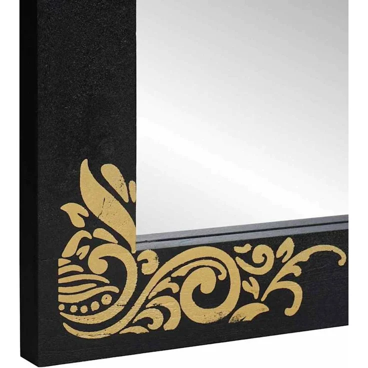 vidaXL Badezimmer Spiegel Schwarz und Silber 70 x 50 x 2,5 cm 4018839 – Bild 4