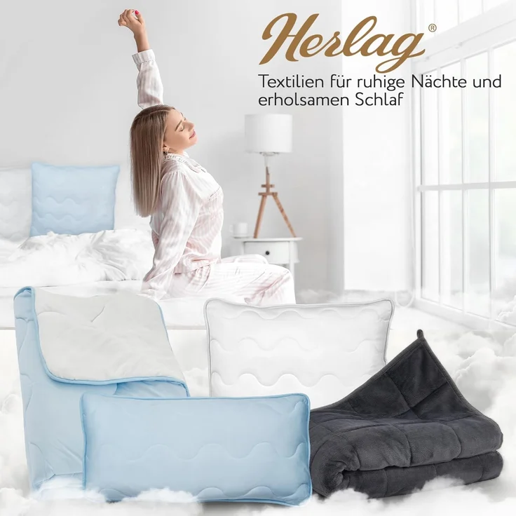Herlag Gewichtsdecke 6kg 135x200cm Beschwerte Decke für erholsameren Schlaf, Füllung: 100% Polyester mit Feinen Glasperlen, Anti-Stress Therapiedecke – Bild 8