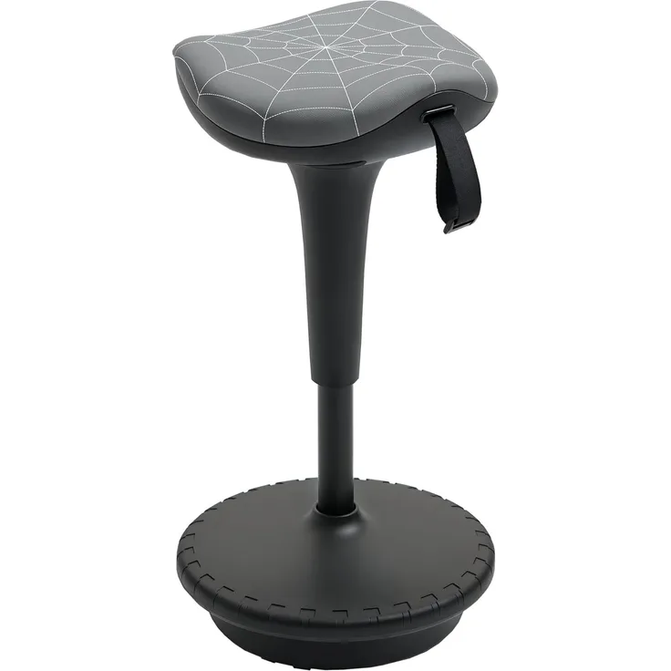 Vinsetto Schreibtischstuhl mit Schwenkfunktion, höhenverstellbar 65,5-83,5 cm (ergonomischer Bürohocker, 1 St), 120° neigbar, Anti-Rutsch, für Büro Arbeitszimmer, Grau