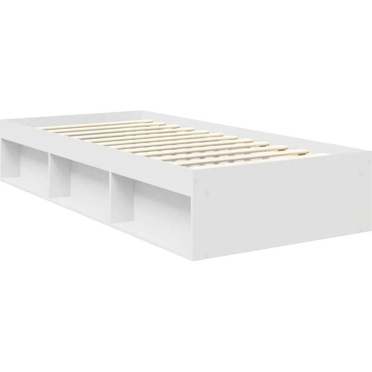 vidaXL Bettrahmen mit Kopfteil Weiß 90 x 190 cm Massives Kiefernholz 3412542 – Bild 4
