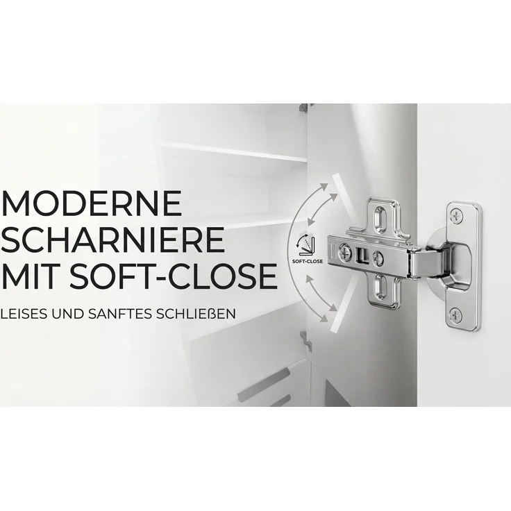 Drehtürenschrank vier¬türiger VIVO Kleiderschrank mit Schubladen und Metallgriffen. – Bild 7