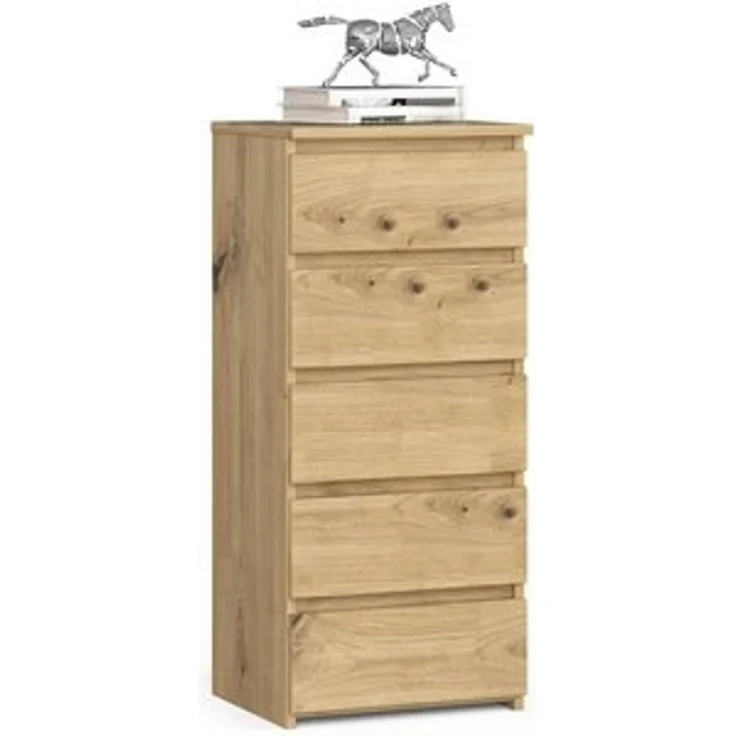 Home Collective Kommode 40 cm breit Holz Highboard Sideboard für Flur Schlafzimmer Wohnzimmer (Mehrzweckschrank Schrank schmal Kommode Schlafzimmer mit Schubladen), Kinderzimmer Organizer, 92 cm hoch mit 5 Schubladen Artisan Eiche – Bild 6