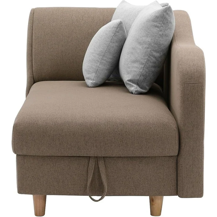 Vente-unique - PENELOPE Chaise longue Stoff Braun - B 80 cm x H 81 cm x L 160 cm – Bild 4