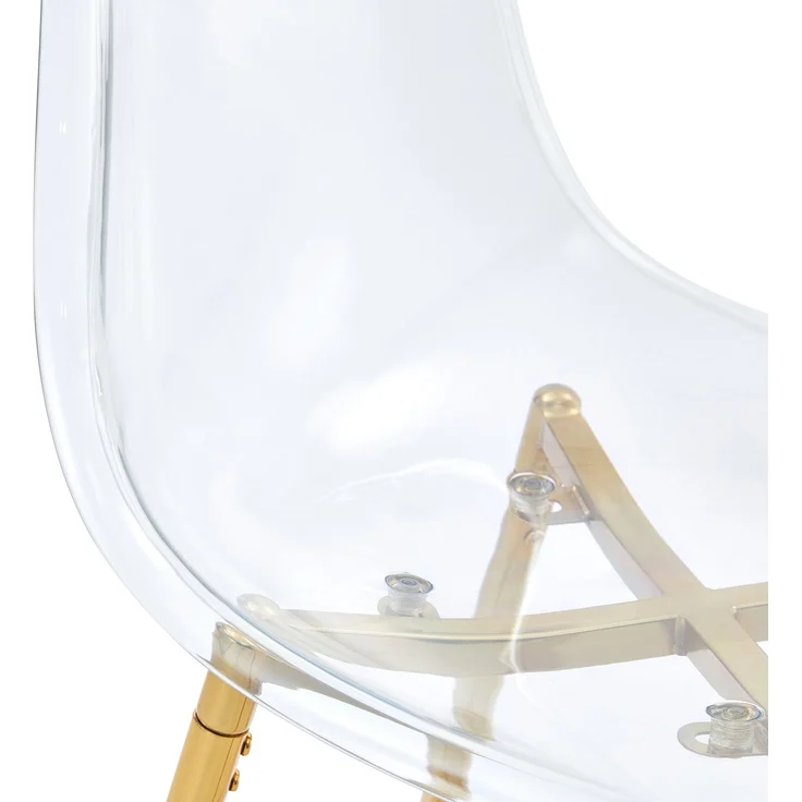 Transparentes Barhocker-Set, 4er-Pack, mit Metallgestell in Silber/Gold/Schwarz, Moderne Design-Stühle für Küche, Bar oder Esszimmer (Nur Stühle, ohne Tisch)--Gold--102x45x51cm--YOUDENOVA – Bild 3