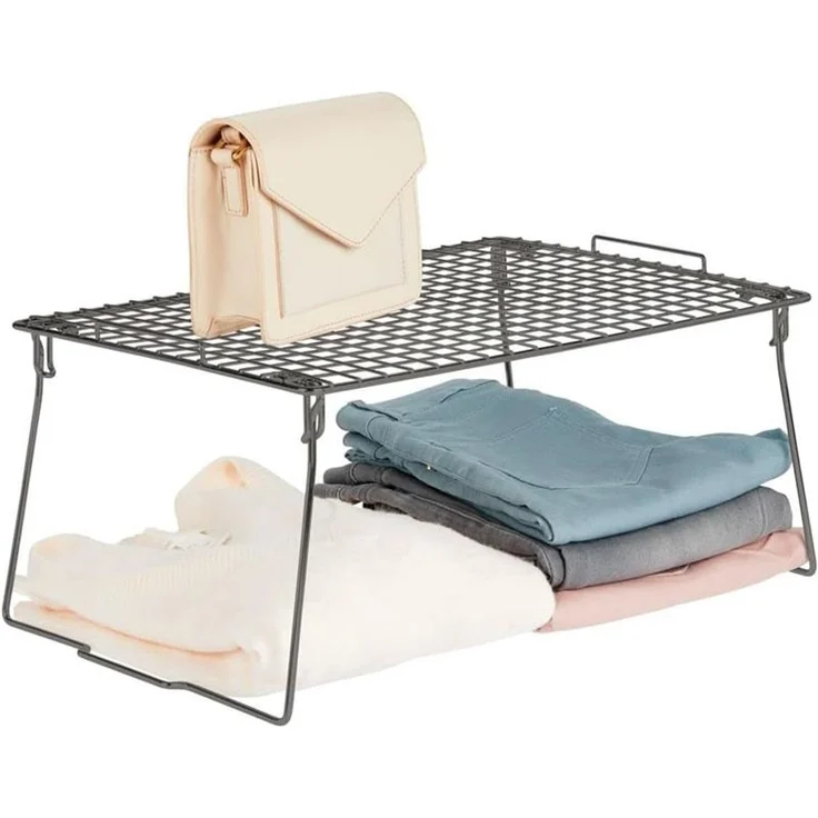 Regaleinsatz stapelbar grau Schrankregal Schrankeinsatz Organizer Regal mDesign – Bild 8