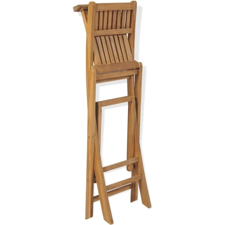 vidaXL Klappbare Garten-Barhocker 2 Stk. Massivholz Teak 43806 – Bild 4