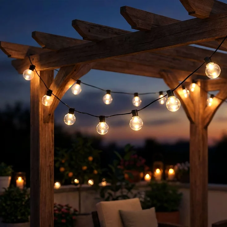 2x LED Lichterkette, Solar, Warmweiß, Schwarz, Hanfseil, L 460 cm – Bild 6