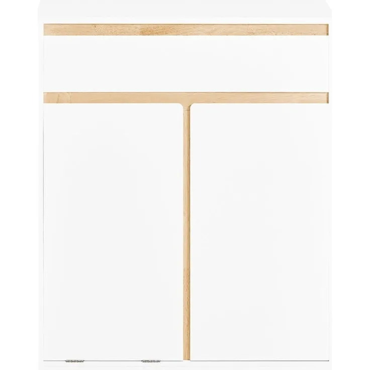 SoBuy BZR79-W Wäscheschrank, MDF, Lackiert, Weiß, 71 x 85 x 33 cm