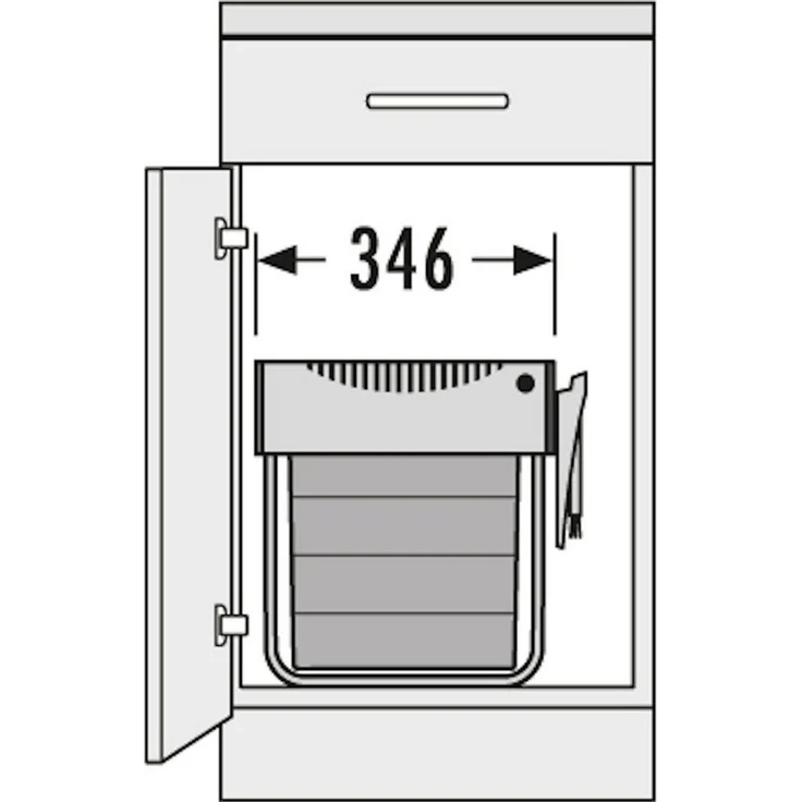 HAILO 3641221 Abfallsorter 40 (2x20) Liter RAUMSPAR TANDEM COMFORT 20/20/KS ab 40 cm Schrankbreite – Bild 3