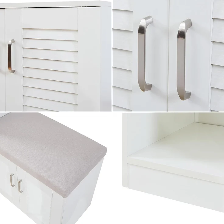 Schuhschrank Løten 120x37x120 cm Weiß [en. casa] – Bild 9