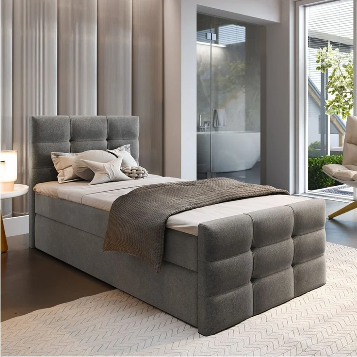 Masseno Boxbett AMON 100x200 cm mit Bonell Matratze und Topper – Bild 5