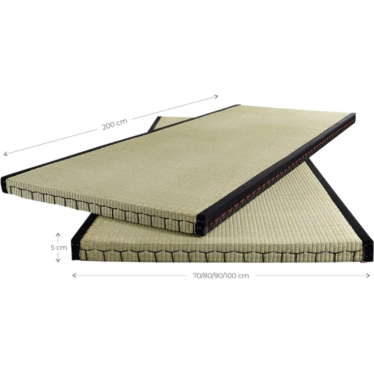 Karup Design Mat 70 cm 70 | Traditionelle Japanische Tatami Matte Für Futon-Matratze | Reisstroh Bodenmatte 70x200 cm, beige, 200 x 70 x 5. 5 cm