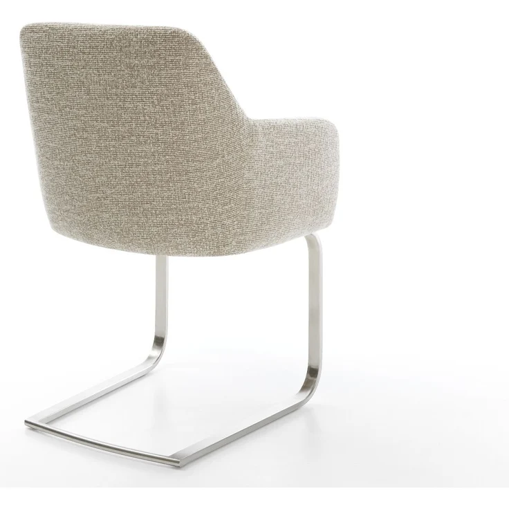 Freischwinger Greg-Flex Webstoff Soft Beige Freischwinger flach Edelstahl Taschenfederkern – Bild 5