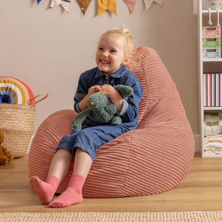 icon Sitzsack Sitzsack Sessel aus Cord Flauschig für Kinder „Dalton", 69 x 59 x 65 cm, Made in Germany, für Kinderzimmer – Bild 2