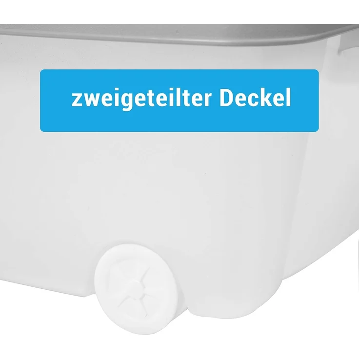 Centi Aufbewahrungsbox Unterbettbox mit Rollen und Clip-Deckel, 2er-Set (2er-Set) – Bild 4