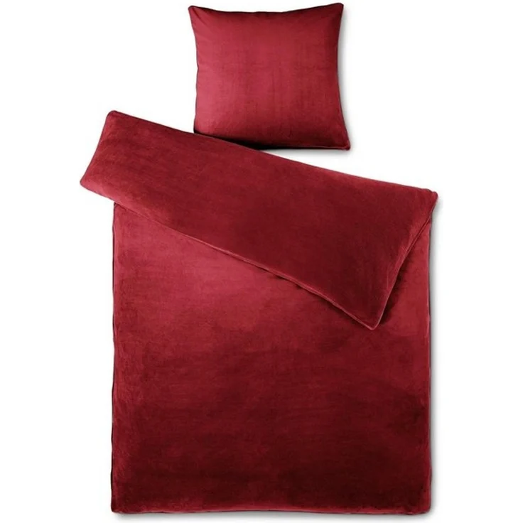 aqua-textil Bettwäsche Feelwell Bettgarnitur Thermo Fleece Flausch 135x200 cm bordeaux, Coral-Fleece, Mikrofaser, 2 teilig – Bild 4