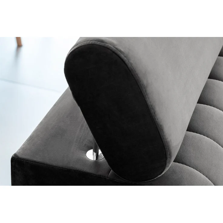 Sofa 3-Sitzer mit Schlaffunktion Schlafsofa ELENI Stoff Monolith Dunkelgrau – Bild 5