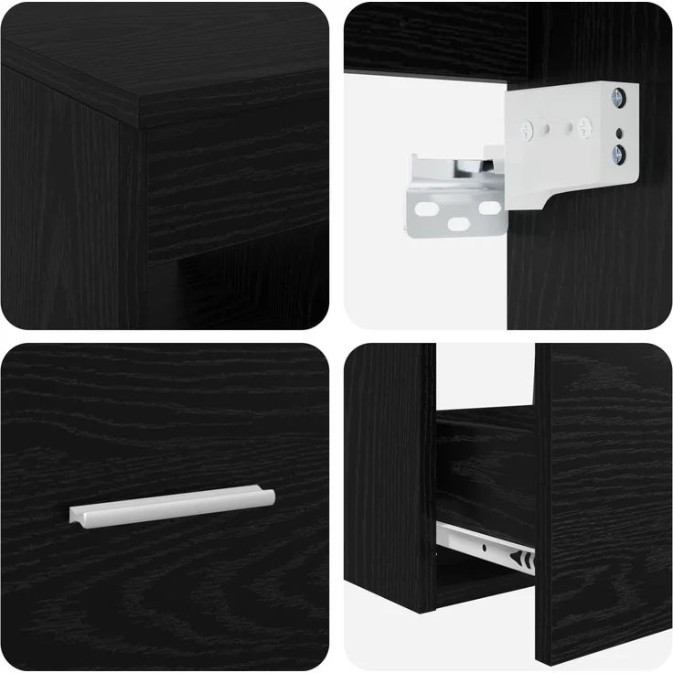 vidaXL Badezimmerschrank-Set 2 stk. Schwarz Eichen-Optik 3403897 – Bild 7