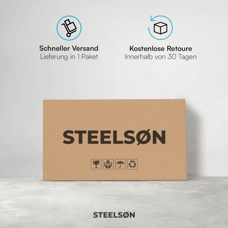 STEELSØN 'Sarin' Hängesessel mit Metallgestell, höhenverstellbar und faltbar, wetterfest, Polyrattan, dunkelgrau/schwarz, bis 150 kg belastbar, inkl. Kissen – Bild 9